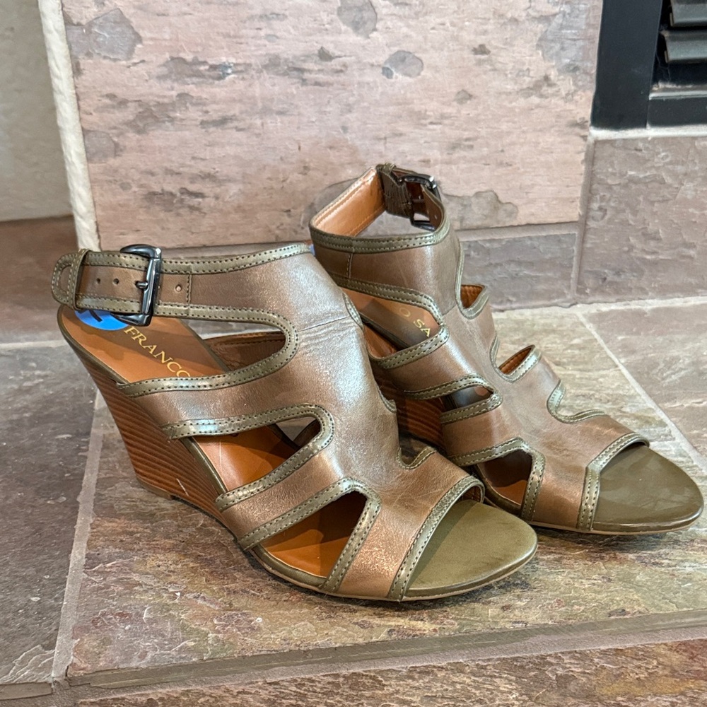 Franco Sarto Women's Olive Leather Sandals